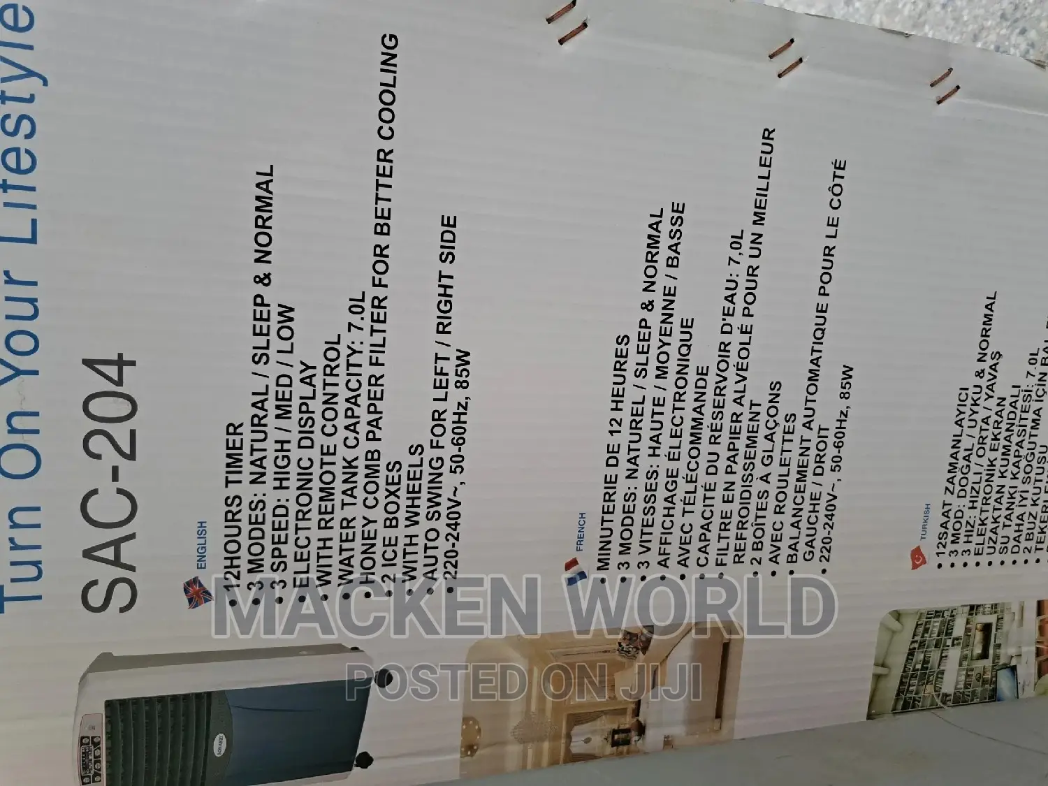 7 LTRS Sonashi Air Cooler With Remote