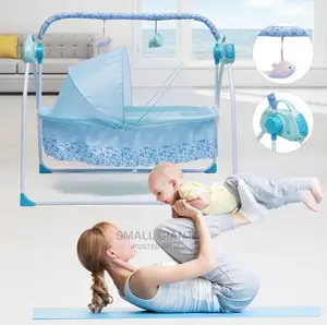 Electric Baby Crib Music Cradle Infant Rocker Auto-Swing Bed