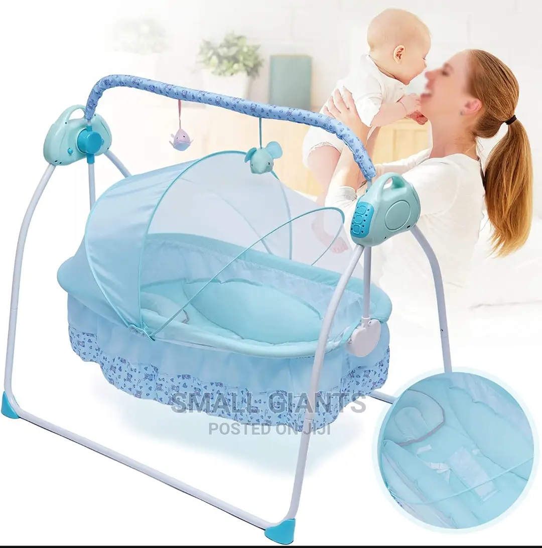 Electric Baby Crib Music Cradle Infant Rocker Auto-Swing Bed