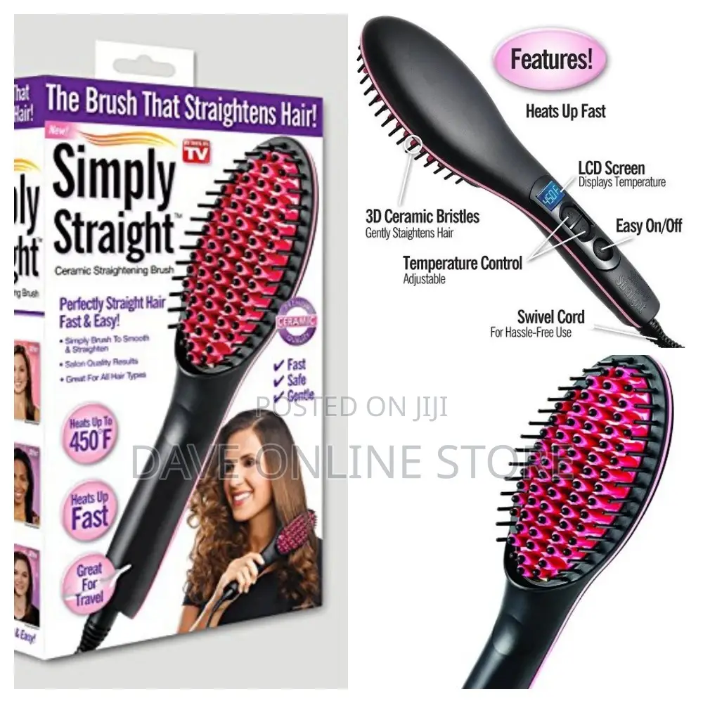 Simply Straight Ceramic Hair Straightening Brush.