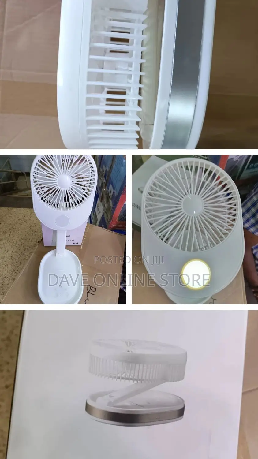 Usb Rechargeable Foldable Cooling Air Fan With Light