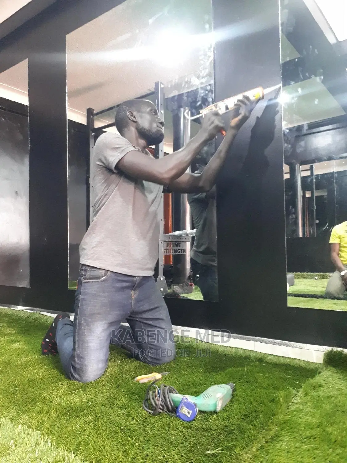 Gym Mirror Fixing