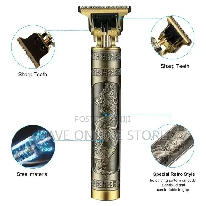 Electric Hair Trimmer Retro Rechargeable Cordless
