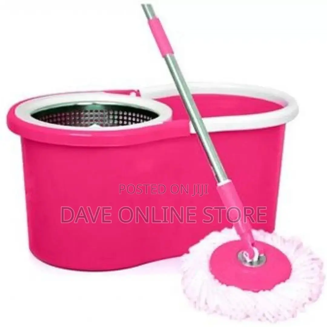 360 Spin Magic Mop With Bucket – Pink