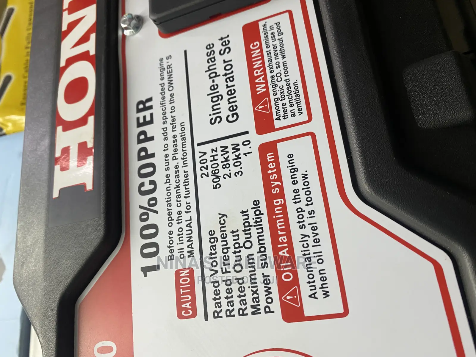Honda Generator 3kw