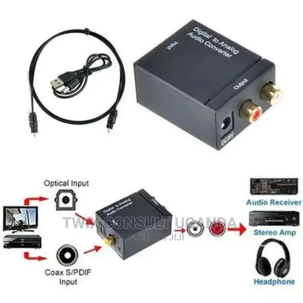Digital Optical Toslink SPDIF Coax to Analog RCA Audio
