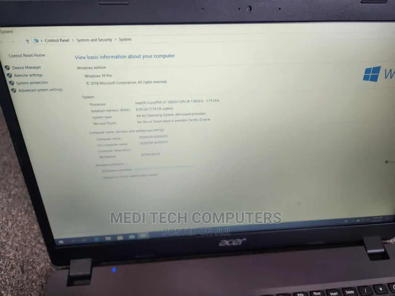 Laptop Acer Aspire 3 8GB Intel Core I5 HDD 500GB