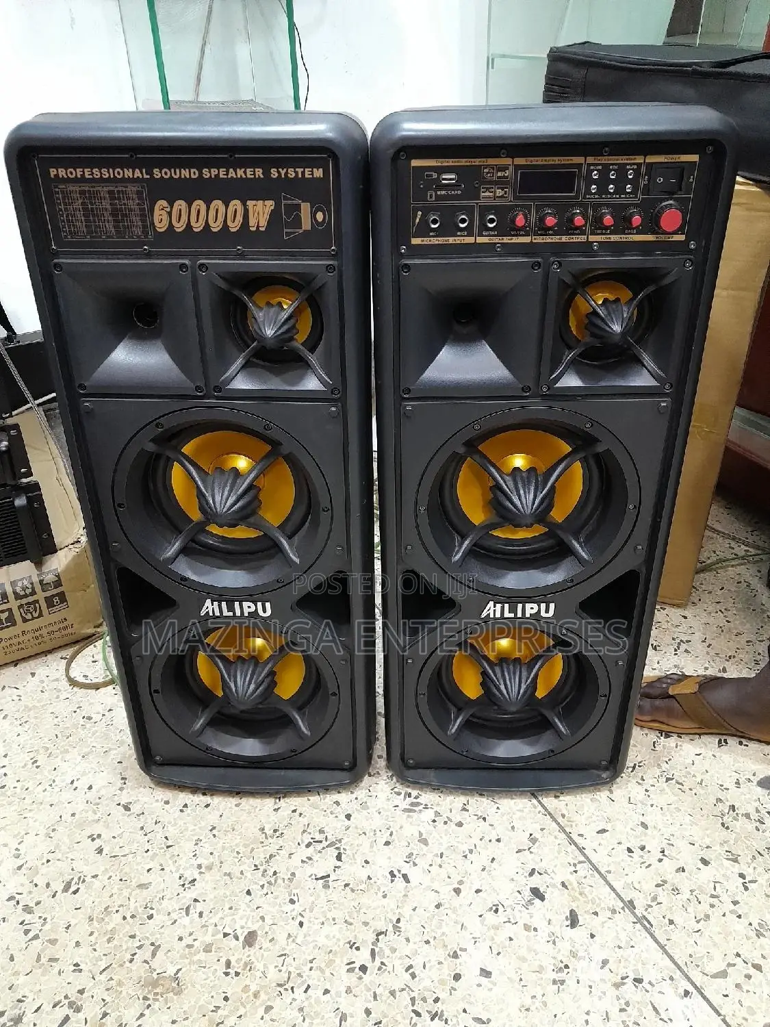 60,000watts Allipu Amplified Speakers(2pcs a Microphone)