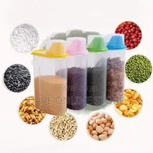 4 Piece 2.5 L,Food Plastic Storage Cereal Containers