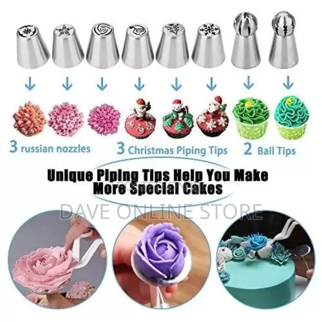 288 Pieces of Cake Baking, Decorating Kit Set, Blue
