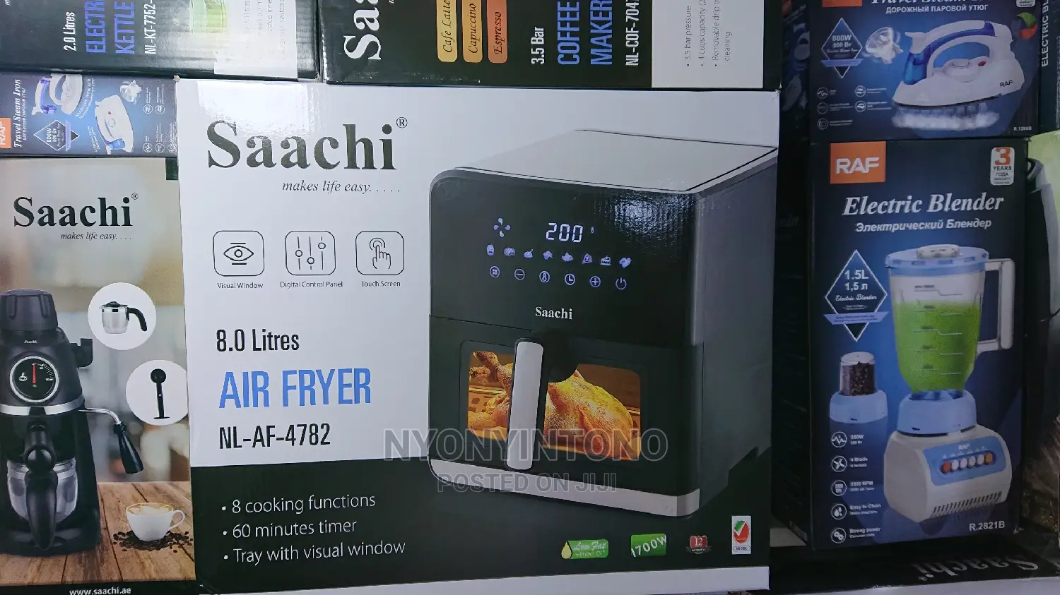Saachi 8L Digital Air Fryer With 8 Cooking Programs Timer