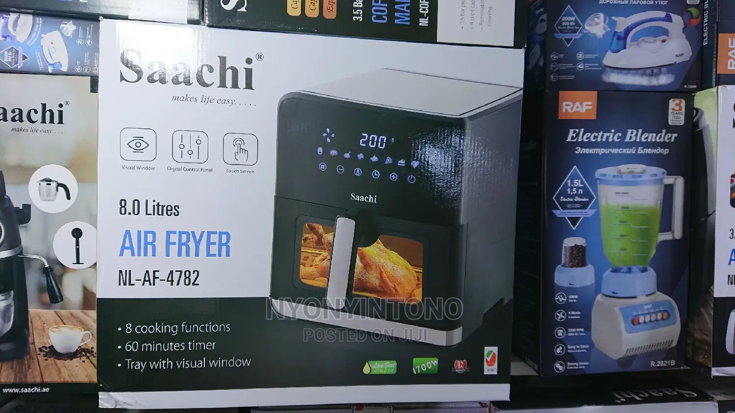 Saachi 8L Digital Air Fryer With 8 Cooking Programs Timer