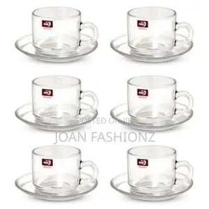 Luminarc 6 Pieces of Cups and 6 Saucers-Colourless