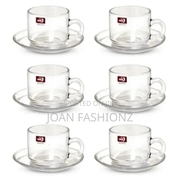 Luminarc 6 Pieces of Cups and 6 Saucers-Colourless