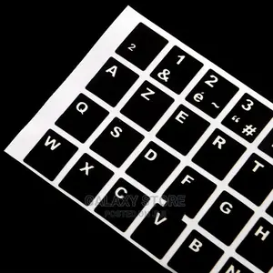 White Letters French Keyboard Sticker Cover Black for Laptop