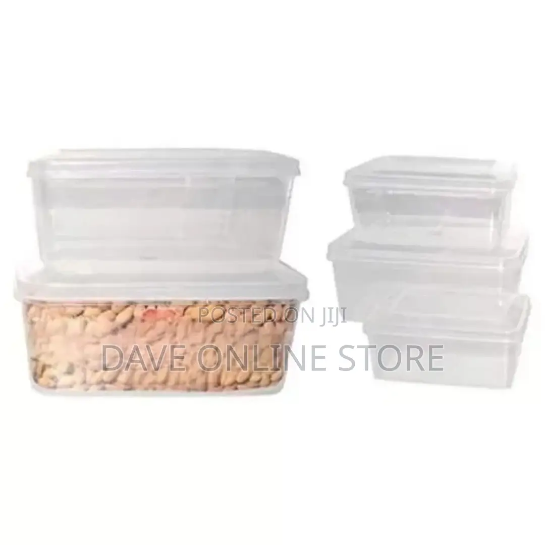 5 Pc Airtight Food Storage Containers Tins With Lids