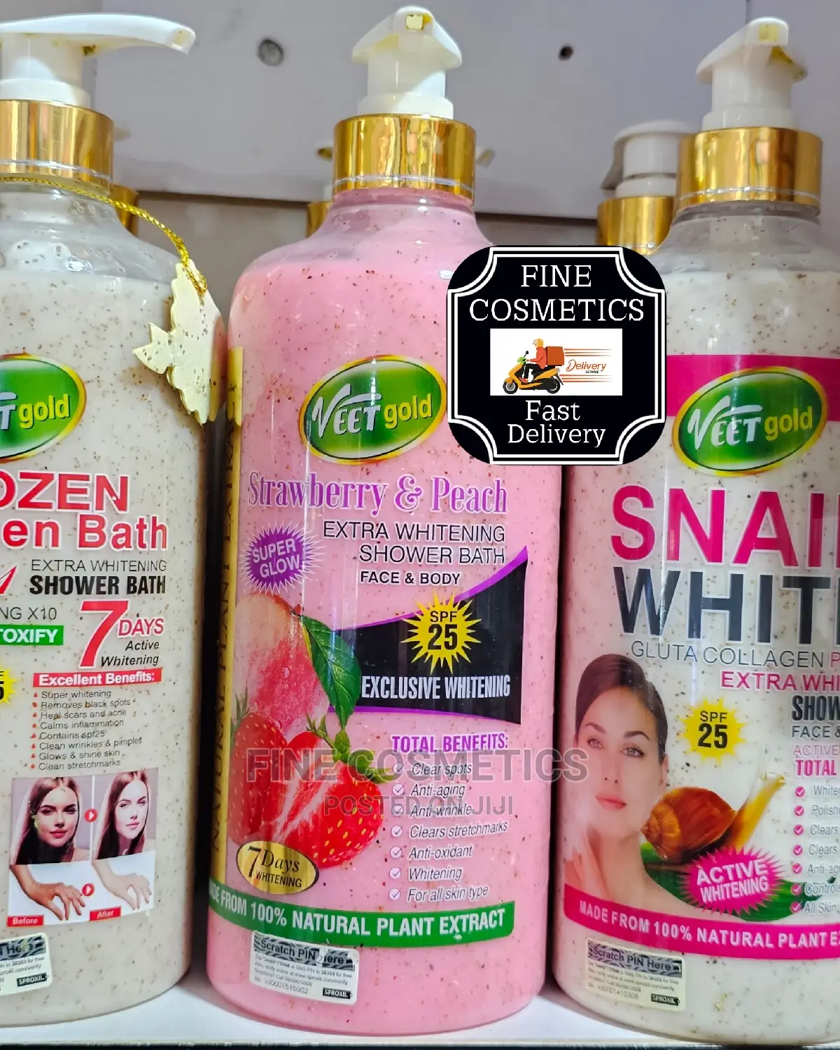 1pc VEET GOLD Whitening and Exfoliating Body Wash Shower Gel