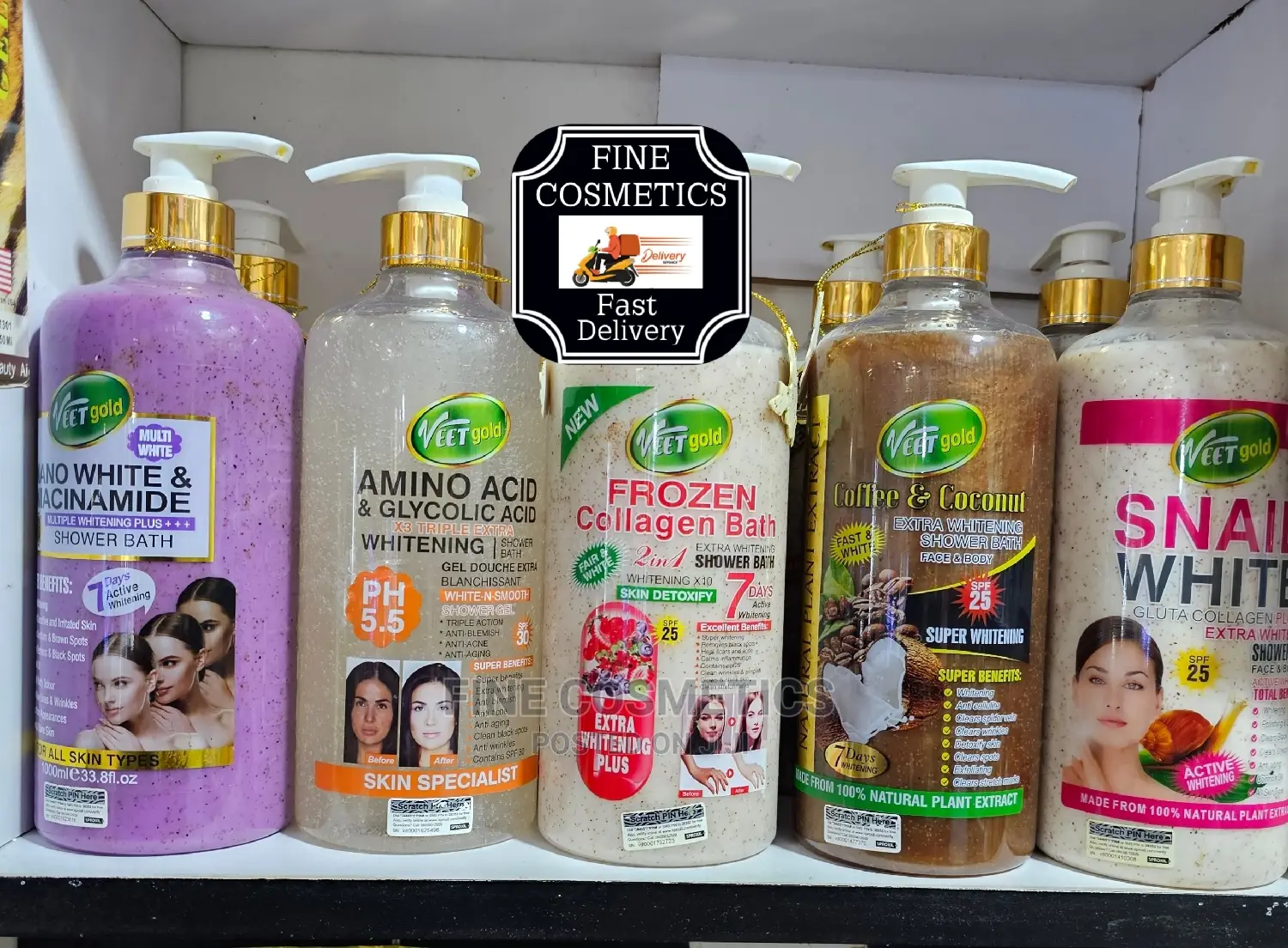 1pc VEET GOLD Whitening and Exfoliating Body Wash Shower Gel