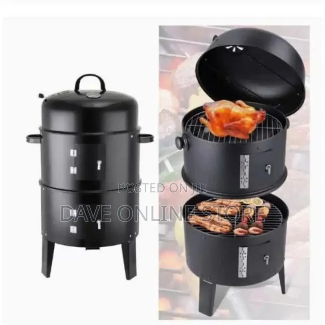 3-in-1 Charcoal Grill BBQ Smoker Barbecue Stove Oven