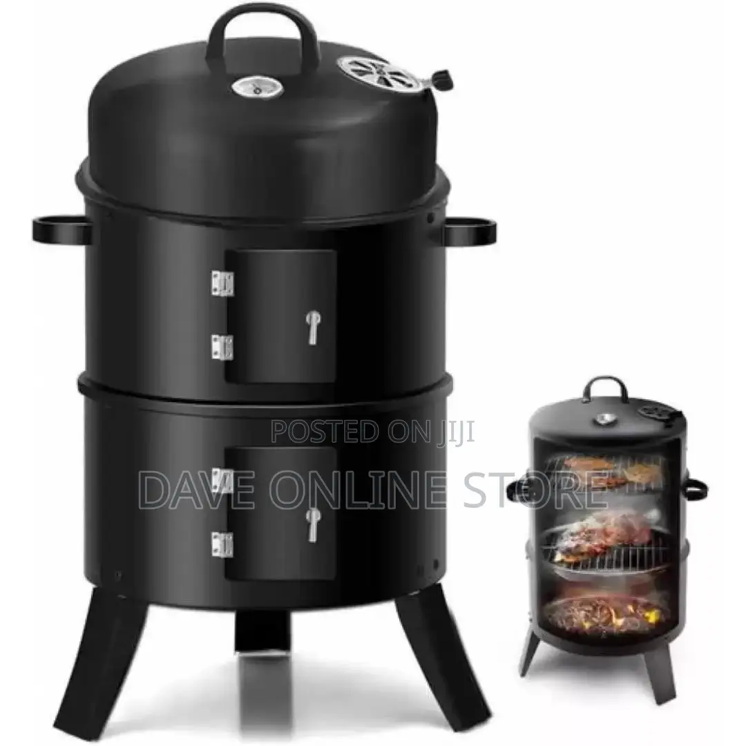 3-in-1 Charcoal Grill BBQ Smoker Barbecue Stove Oven
