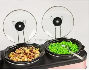 Nostalgia 3 Station Slow Cooker, Hot Plate, Food Warmer Pots