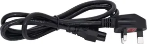 Laptop Power Cable, 3 Pin to Flower With Fuse, Black