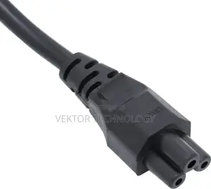 Laptop Power Cable, 3 Pin to Flower With Fuse, Black