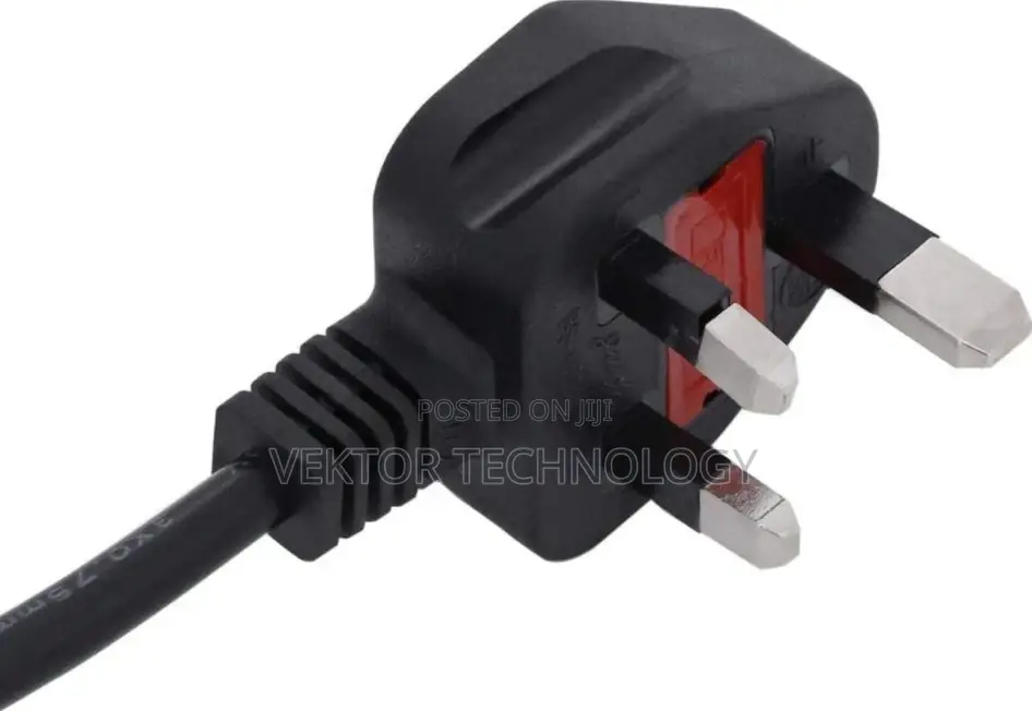 Laptop Power Cable, 3 Pin to Flower With Fuse, Black