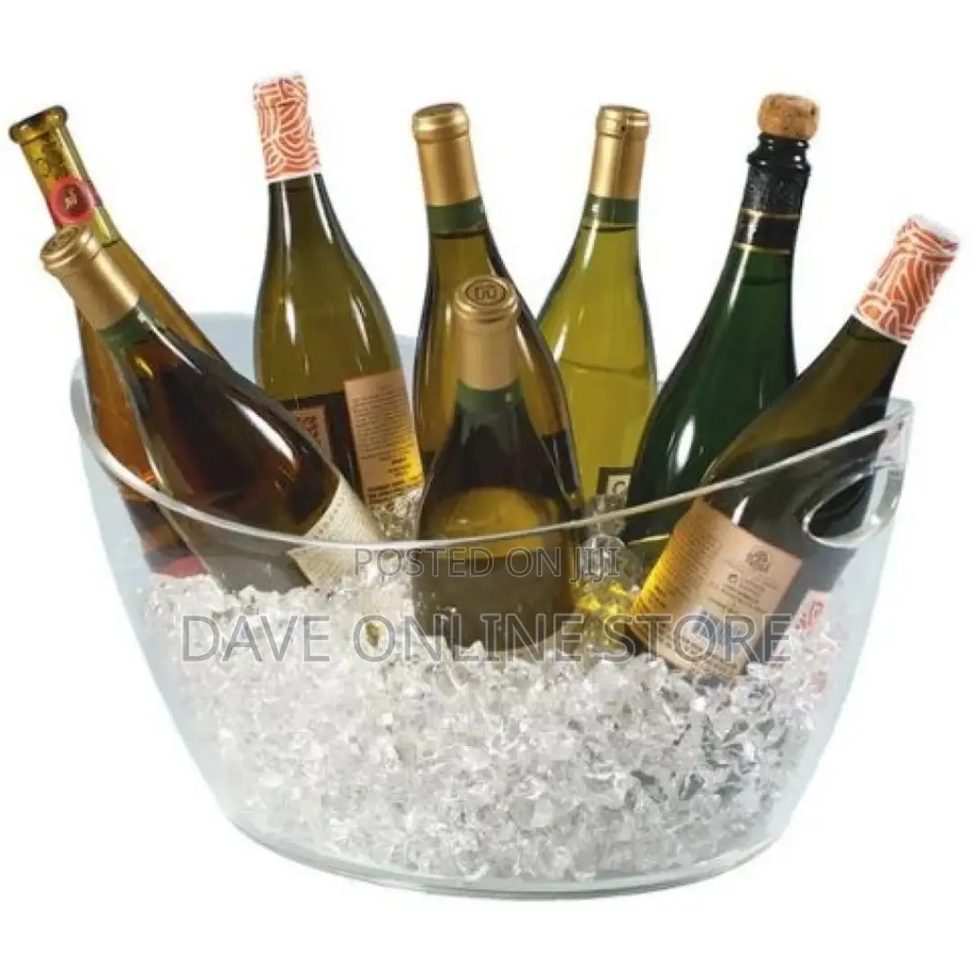 Colorless Acrylic 8 Bottle Beer, Champagne, Wine Ice Bucket,
