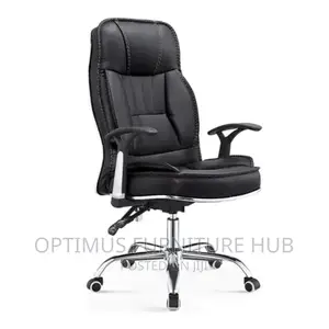 Leather Swivel Chair (Black)
