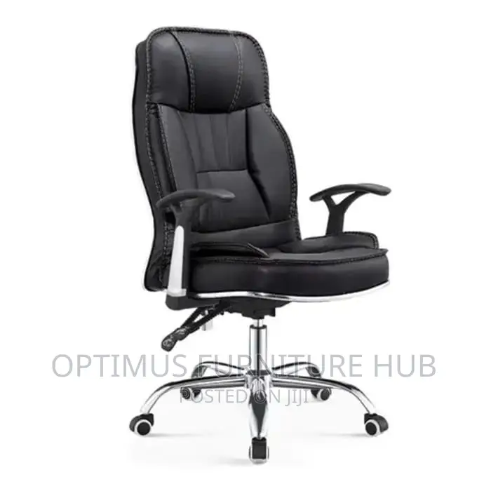 Leather Swivel Chair (Black)