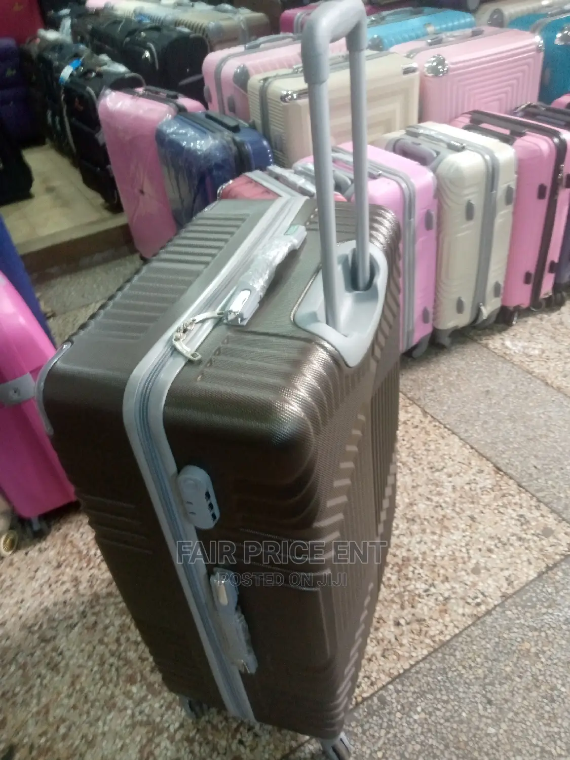 Plastic Suitcase Medium Size( Gray)