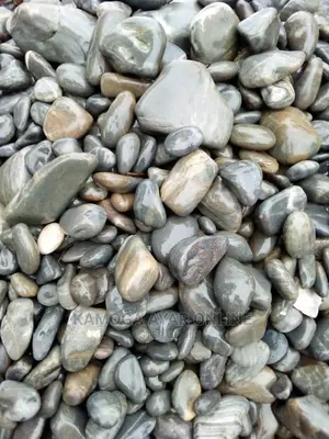 White and Black Pebble Beach Stones