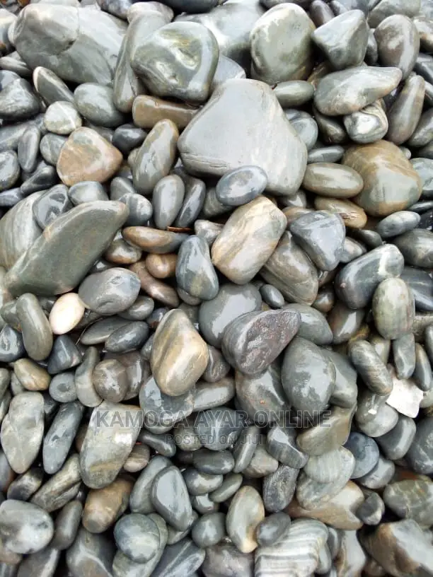 White and Black Pebble Beach Stones