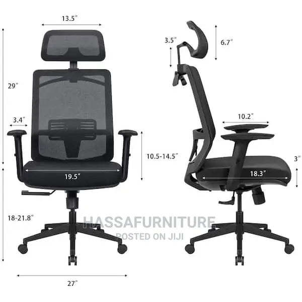 High Back Mesh Office Chair With Headrest