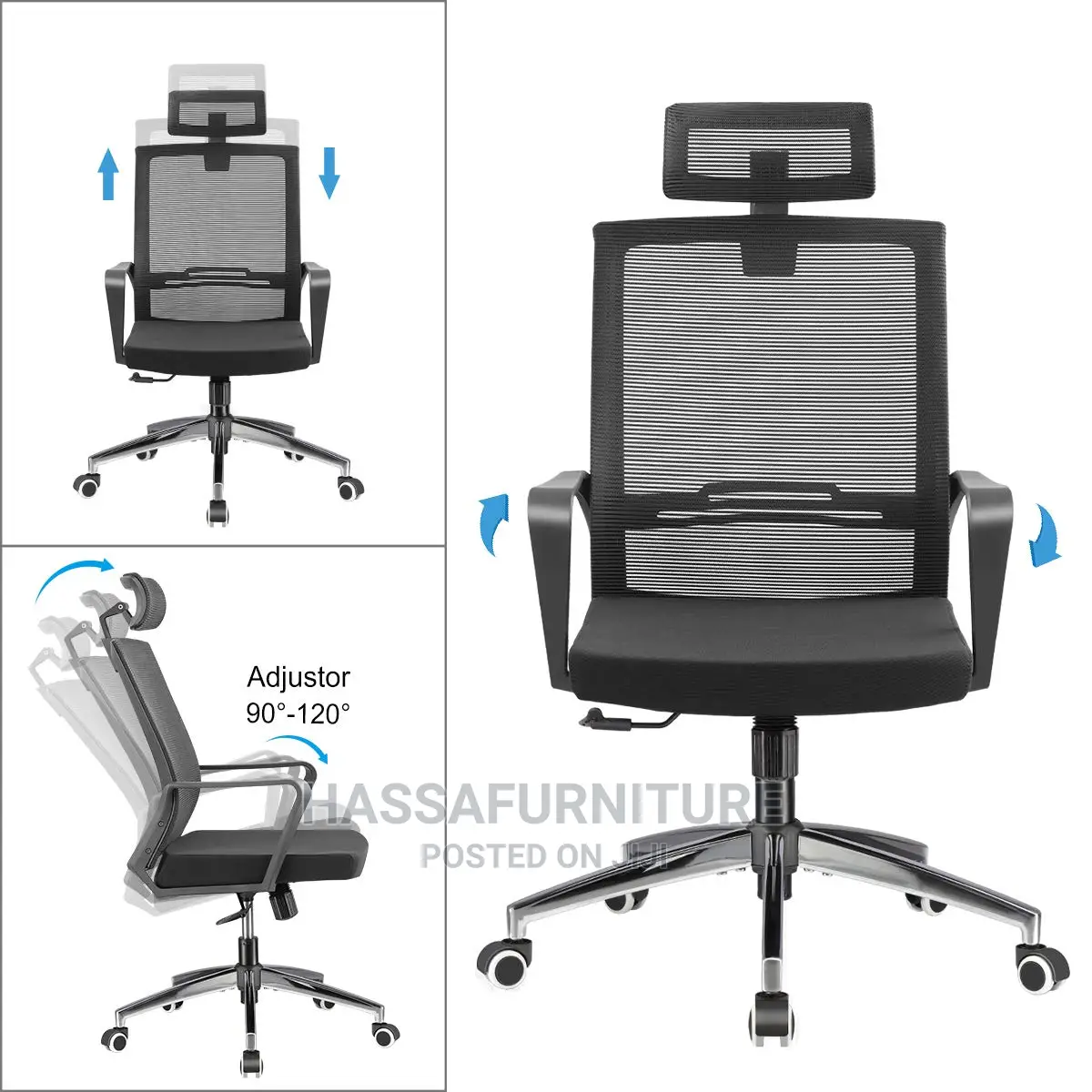High Back Mesh Office Chair With Headrest