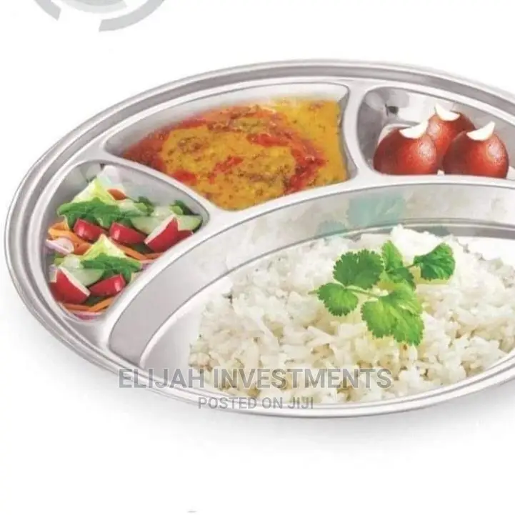 6pcs Stainless Steel Round 4in1 Dinner Plate