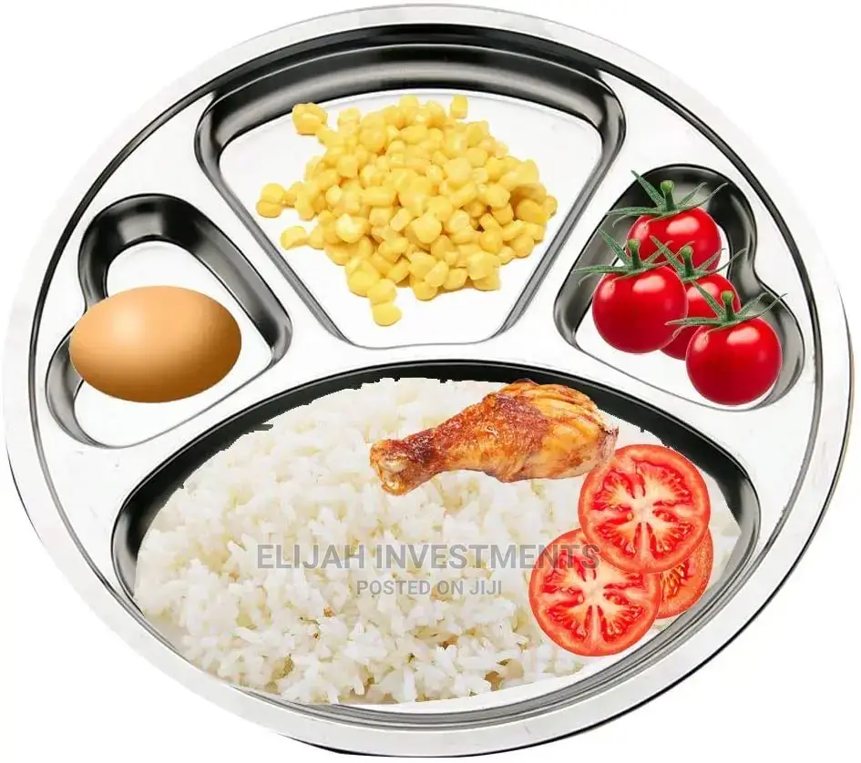 6pcs Stainless Steel Round 4in1 Dinner Plate