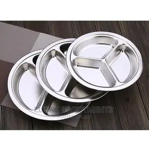 6pcs Stainless Steel Round 4in1 Dinner Plate