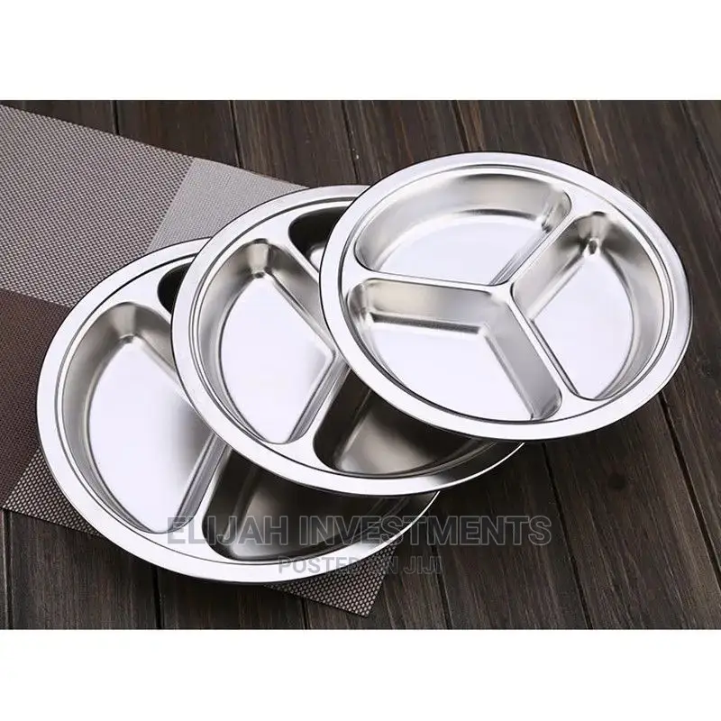 6pcs Stainless Steel Round 4in1 Dinner Plate