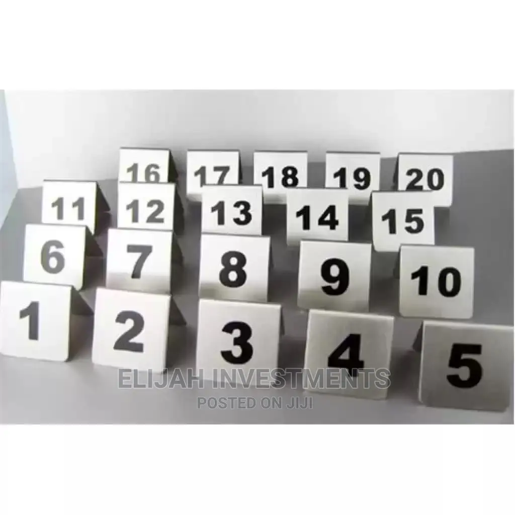 1-20 Table Number Plate for Restaurant Hotel Bar
