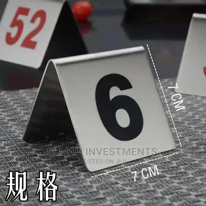 1-20 Table Number Plate for Restaurant Hotel Bar