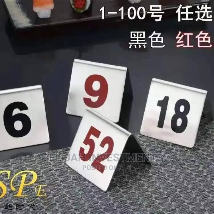 1-20 Table Number Plate for Restaurant Hotel Bar