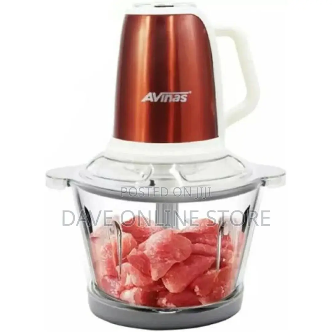 AVINAS 2L Glass Bowl Electric Meat Mincer Chopper Grinder