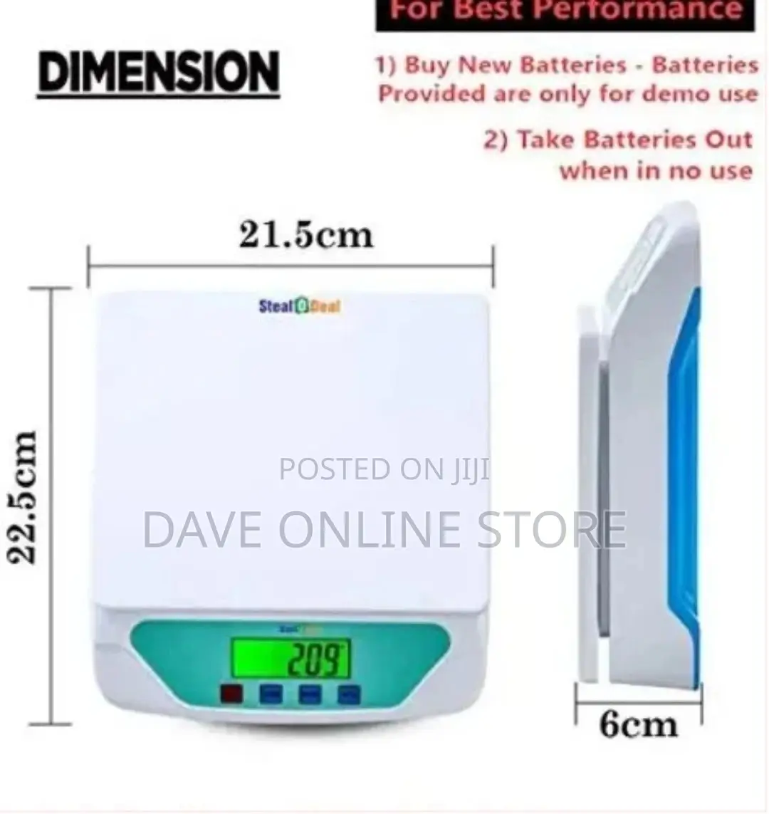 Electronic Digital Compact Kitchen Weighing Scale (25kg)