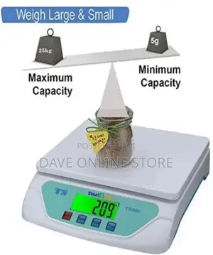 Electronic Digital Compact Kitchen Weighing Scale (25kg)