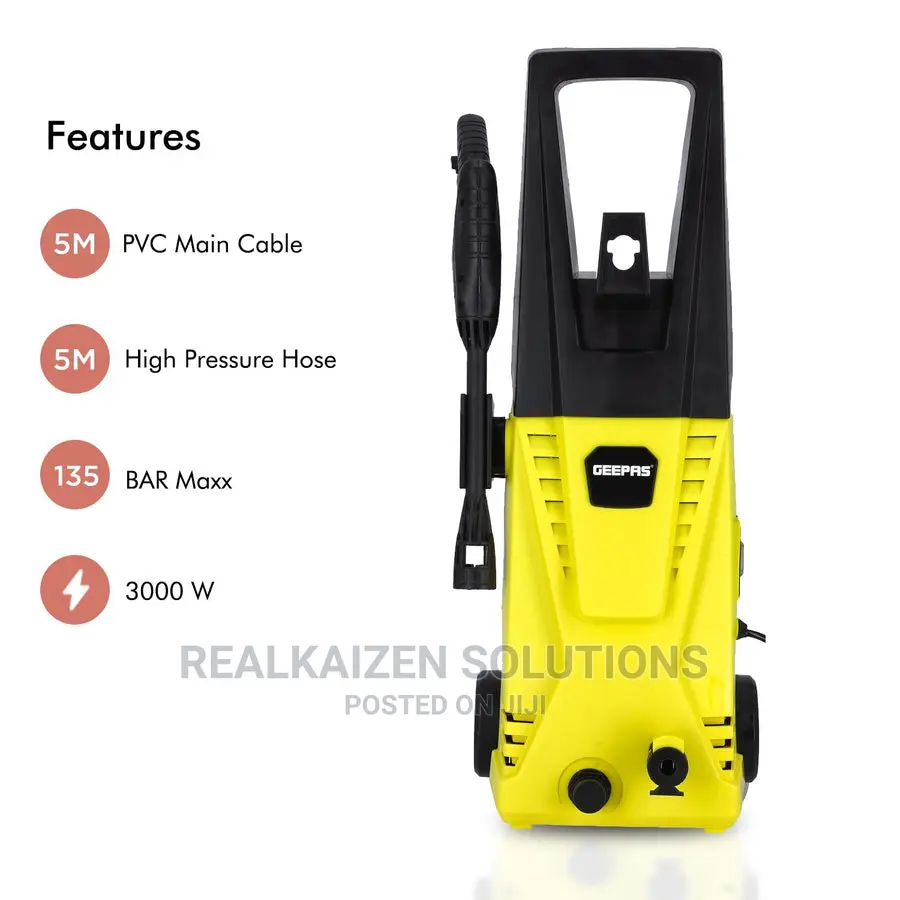 GEEPAS 135bar Electric High Pressure Washer 3000W