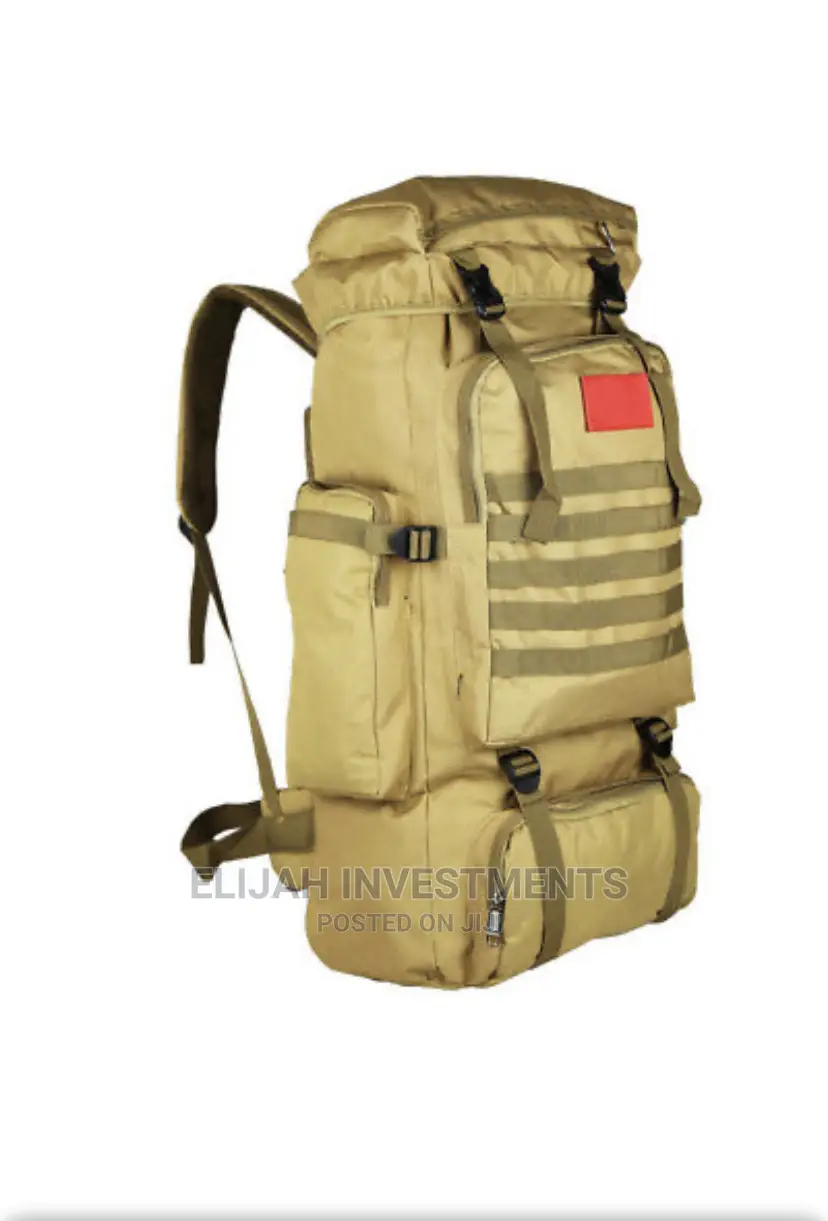 70L Large Military Tan Backpack Sports Camping Travel Bag