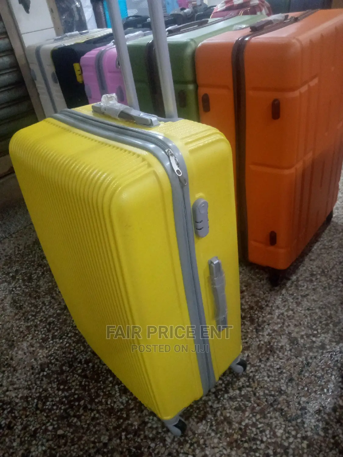 Plastic Suitcase.Medium Size ( Yellow)