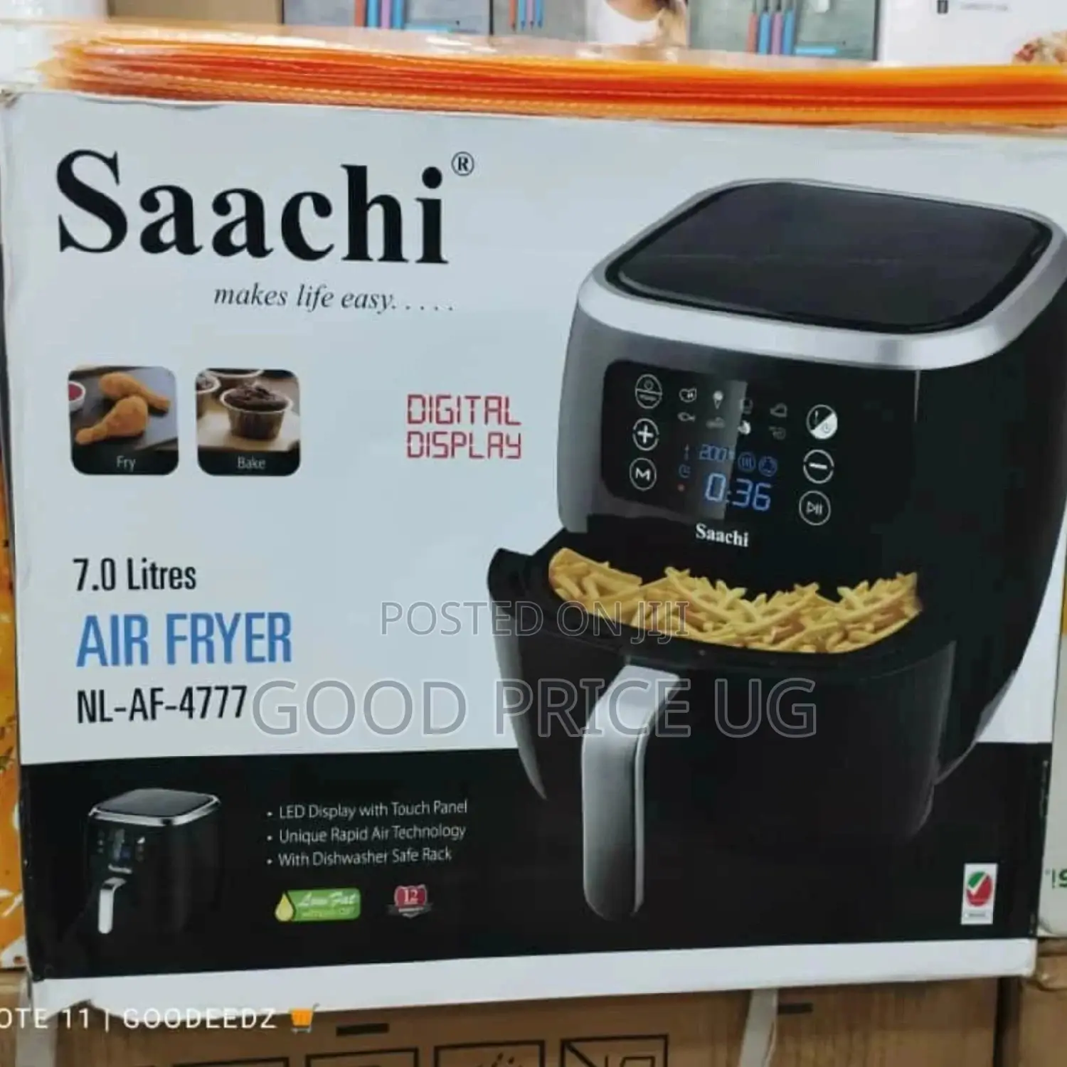 7 Litres Saachi Digital Air Fryer With 2 Years Warranty